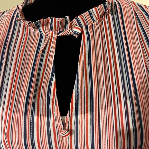 ModCloth Striped Red and Blue Women's Dress - Picture 2 of 5